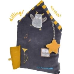 Moulin Roty Coussin D'activités Maison Grise Les Moustaches