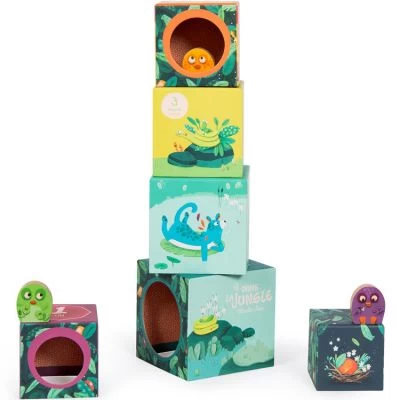 Moulin Roty Cubes Empilables Dans La Jungle (6 Cubes) 5 Moulin Roty Cubes Empilables Dans La Jungle (6 Cubes) â Image 3