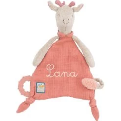 Moulin Roty Doudou Attache Sucette Girafe Sous Mon Baobab (personnalisable)