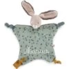 Moulin Roty Doudou Plat Lapin Sauge Trois Petits Lapins (personnalisable) -Magasin de jouets doudou plat lapin sauge trois petits lapins personnalisable
