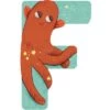 Moulin Roty Lettre F En Bois Poulpe Orange -Magasin de jouets lettre f en bois poulpe orange
