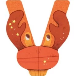Moulin Roty Lettre V En Bois Crabe Orange