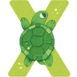 Moulin Roty Lettre X En Bois Tortue Verte