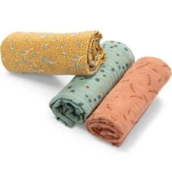 Moulin Roty Lot De 3 Langes En Coton Bio Trois Petits Lapins (70 X 70 Cm)