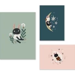 Moulin Roty Set De 3 Affiches Après La Pluie